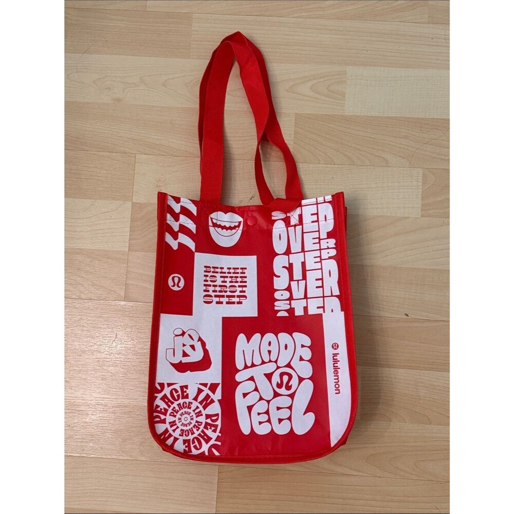 Lululemon Made to Feel Red Small Reusable Tote Bag